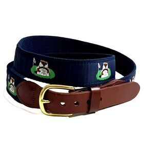 Leather Man Ltd Belt Size 40 Golf Motif Gopher Caddyshack Blue Limited